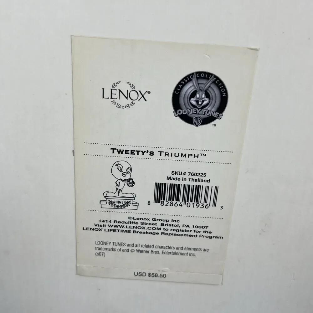 Lenox TWEETY TWEETY'S Triumph 760225 Winner‎ Figurine 24K w/ Box & COA